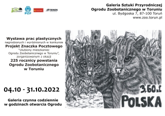 Plakat wystawy prac plastycznych nagrodzonych i wyróżnionych w konkursie "Ulubiony mieszkaniec Ogrodu Zoobotanicznego w Toruniu"